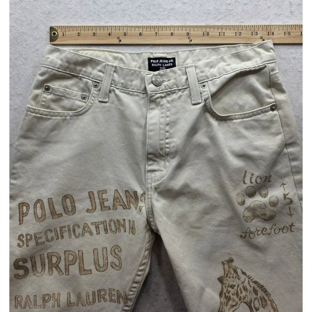 Polo Jeans Co Ralph Lauren 4434WAI2784 Vintage Women's Safari Print Jeans. Sz 8 - Picture 4 of 10